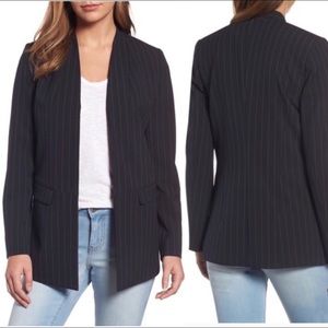 Halogen No Closure Black Pinstripe Blazer